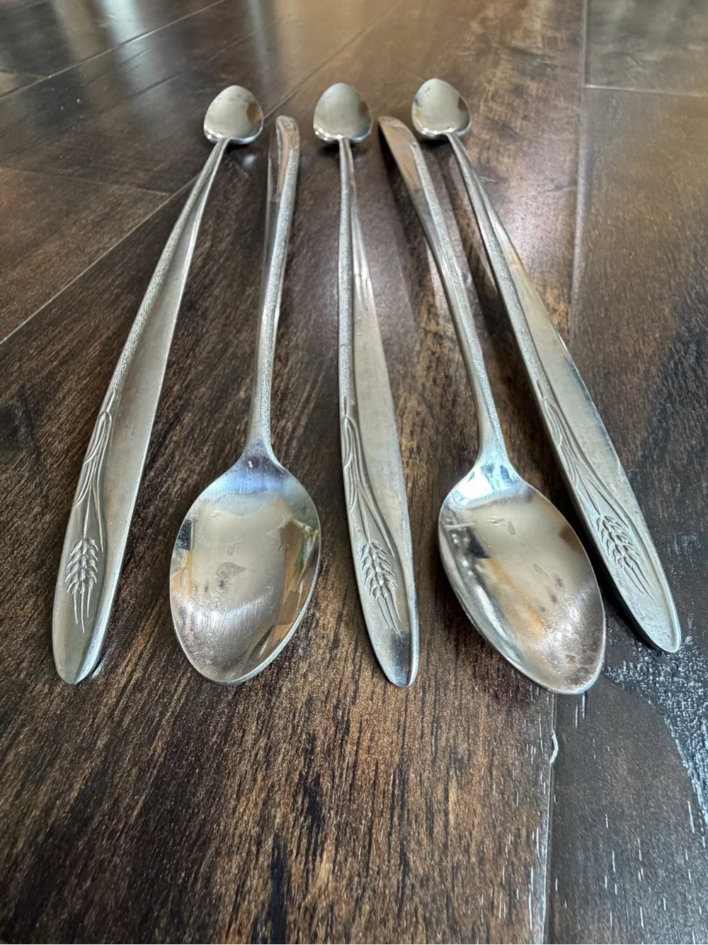 Stainless Steel Long Handle Dessert Spoons - Set of 5